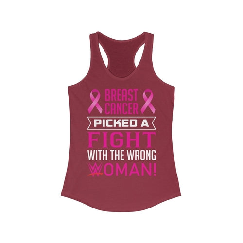 Picked a Fight with the Wrong Woman Breast Cancer Awareness Racerback