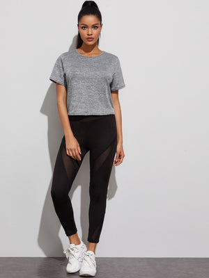 Backless Knot Hem Sports Tee