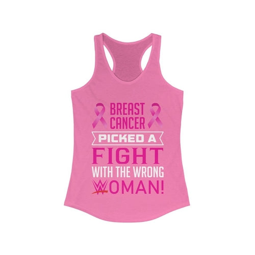 Picked a Fight with the Wrong Woman Breast Cancer Awareness Racerback