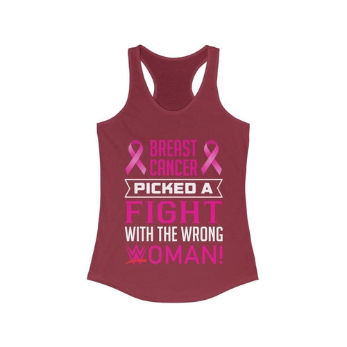 Picked a Fight with the Wrong Woman Breast Cancer Awareness Racerback