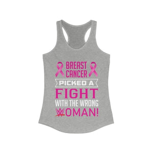 Picked a Fight with the Wrong Woman Breast Cancer Awareness Racerback