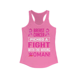 Picked a Fight with the Wrong Woman Breast Cancer Awareness Racerback