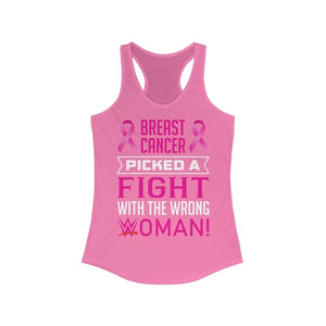 Picked a Fight with the Wrong Woman Breast Cancer Awareness Racerback