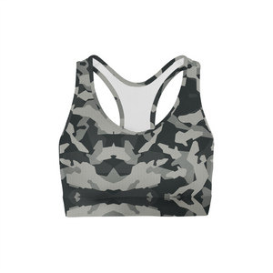 Digital Grey Camo Sports Bra