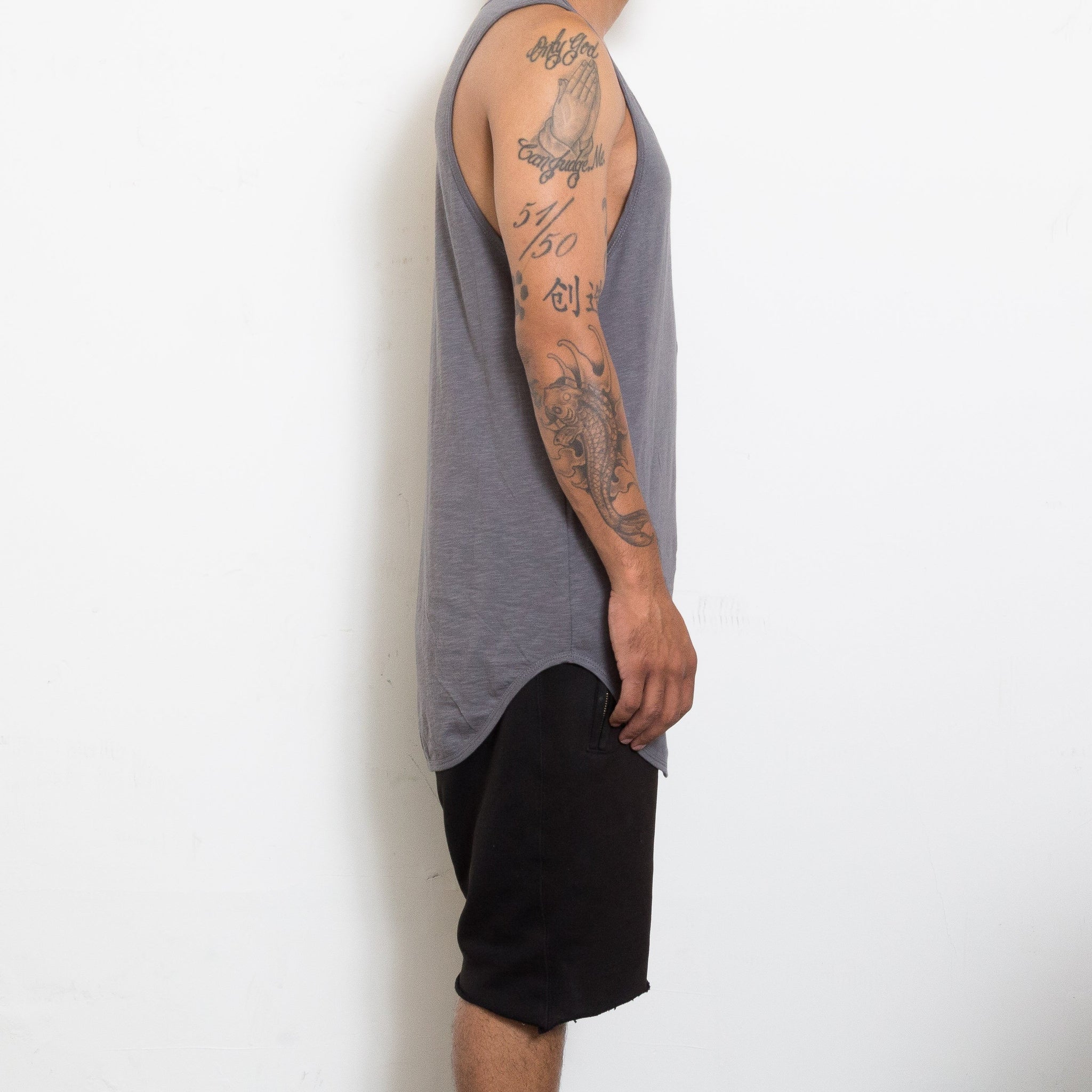 LONGLINE SCALLOP TANK- GREY